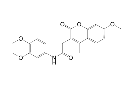 2H-1-benzopyran-3-acetamide, N-(3,4-dimethoxyphenyl)-7-methoxy-4-methyl-2-oxo-