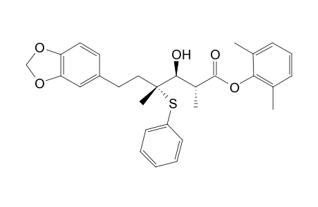 (2,6-dimethylphenyl) (2R,3S,4R)-6-(1,3-benzodioxol-5-yl)-2,4-dimethyl-3-oxidanyl-4-phenylsulfanyl-hexanoate