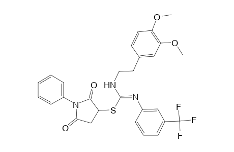 (2,5-dioxo-1-phenylpyrrolidin-3-yl) N'-[2-(3,4-dimethoxyphenyl)ethyl]-N-[3-(trifluoromethyl)phenyl]carbamimidothioate