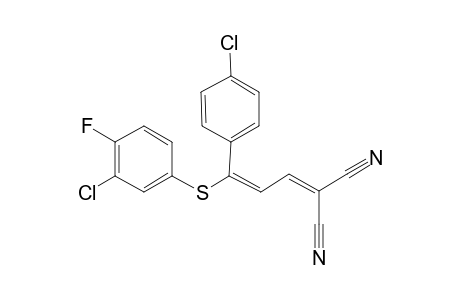 2-((2E)-3-((3-Chloro-4-fluorophenyl)sulfanyl)-3-(4-chlorophenyl)-2-propenylidene)malononitrile