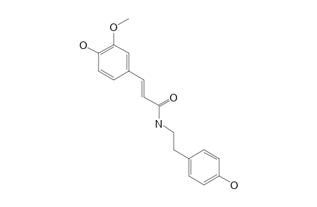 (E)-3-(4-hydroxy-3-methoxyphenyl)-N-[2-(4-hydroxyphenyl)ethyl]-2-propenamide