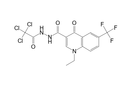 1-{[1,4-dihydro-1-ethyl-4-oxo-6-(trifluoromethyl)-3-quinolyl]carbonyl}-2-trichloroacetyl}hydrazine