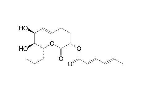 (2E,4E)-hexa-2,4-dienoic acid [(3S,6E,8S,9S,10R)-8,9-dihydroxy-2-keto-10-propyl-3,4,5,8,9,10-hexahydrooxecin-3-yl] ester