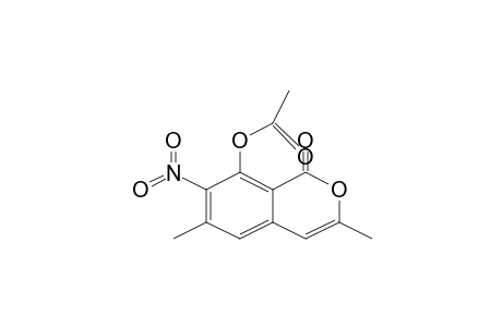 3,6-Dimethyl-7-nitro-1-oxo-1H-isochromen-8-yl acetate
