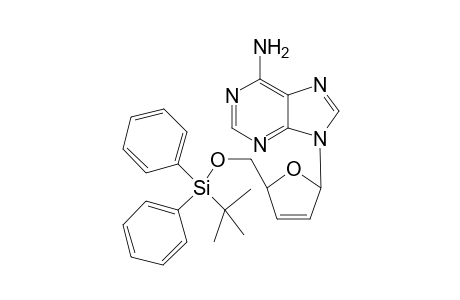 9-[5-O-(tert-Butyldiphenylsilyl)-2,3-dideoxy-.beta.,D-glycero-penta-2-enofuranosyl]adenine