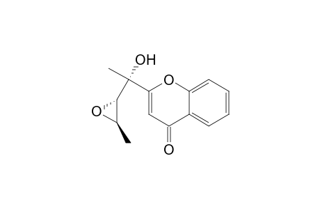 4H-1-Benzopyran-4-one, 2-[1-hydroxy-1-(3-methyloxiranyl)ethyl]-, [2.alpha.(S*),3.beta.]-(.+-.)-