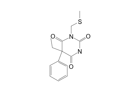 2,4,6(1H,3H,5H)-Pyrimidinetrione, 5-ethyl-1-((methylthio)methyl)-5-phenyl-