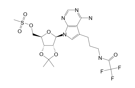 4-Amino-7-(2',3'-o-isopropylidene-5'-o-mesyl-beta-D-ribofuranosyl)-5-[1''-(3''-trifluoroacetamido)-propyl]-7H-pyrrolo-[2,3-D]-pyrimidine