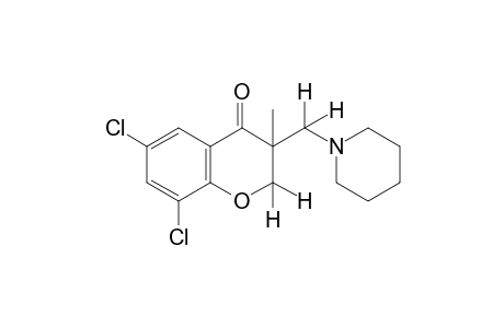 6,8-dichloro-3-methyl-3-(piperidinomethyl)-4-chromanone