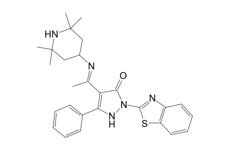 2-(1,3-Benzothiazol-2-yl)-5-phenyl-4-[N-(2,2,6,6-tetramethyl-4-piperidinyl)ethanimidoyl]-1,2-dihydro-3H-pyrazol-3-one