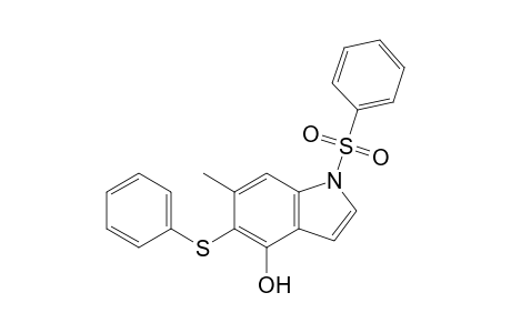 1-(benzenesulfonyl)-6-methyl-5-(phenylthio)-4-indolol