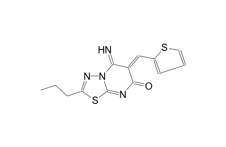 5-Imino-2-propyl-6-(2-thienylmethylene)-5,6-dihydro-7H-[1,3,4]thiadiazolo[3,2-a]pyrimidin-7-one