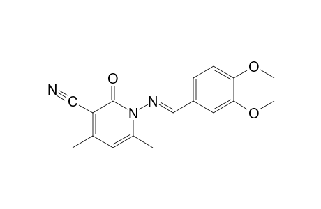 1,2-dihydro-4,6-dimethyl-2-oxo-1-(veratrylideneamino)nicotinonitrile