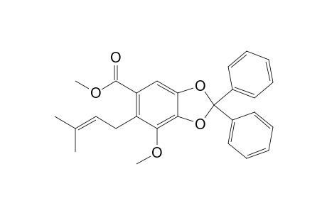 7-Methoxy-6-(3-mehtylbut-2-enyl)-2,2-diphenylbenzo[1,3]dioxole-5-carbxylic acid methyl ester