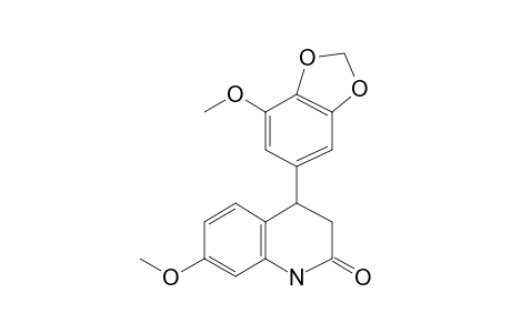 7-Methoxy-4-(7-methoxy-2H-1,3-benzodioxol-5-yl)-3,4-dihydro-1H-quinolin-2-one