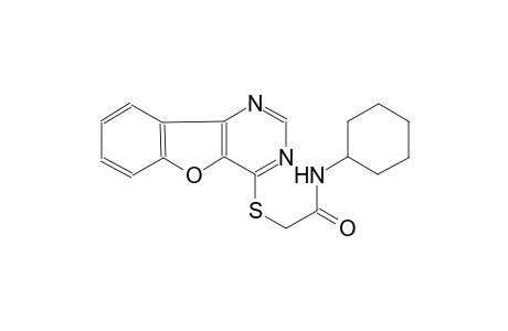 2-([1]benzofuro[3,2-d]pyrimidin-4-ylsulfanyl)-N-cyclohexylacetamide