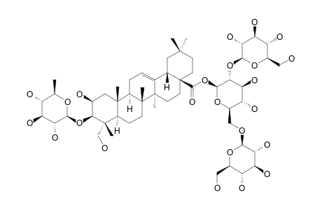 #4;BELLISSAPONIN-BS7;3-O-ALPHA-L-RHAMNOPYRANOSYL-2-BETA,3-BETA,23-TRIHYDROXYOLEAN-12-ENE-28-OIC-ACID-28-O-BETA-D-GLUCOPYRANOSY-(1->2)-[BETA-D-GLUCOPYRAN