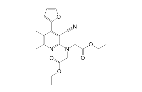 bis-ethyl 2-(3-cyano-4-(furan-2-yl)-5,6-dimethylpyridin-2-ylamino)acetate