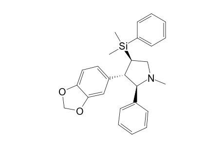 1-Methyl-2.beta.-phenyl-4.beta.-(dimethyphenylsilyl)-3.alpha.-[3,4-(methylenedioxy)phenyl]pyrrolidine