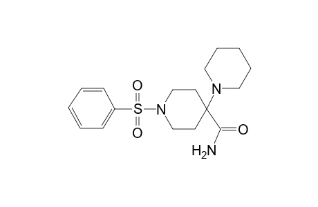 1-(benzenesulfonyl)-4-(1-piperidinyl)-4-piperidinecarboxamide