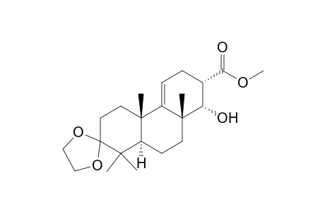 (+/-)-(4a'S,7'S,8a'R,10a'R)-Methyl-8'.alpha.-hydroxy-1',1',4a',8a'-tetramethyl-3',4',4a',6',7',8',8a',9',10',10a'-decahydro-1'H-spiro[[1,3]dioxolane-2,2'-phenanthrene]-7'-carboxylate