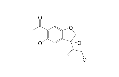 1-[2',3'-Dihydro-3',5'-dihydroxy-3'-(1"-(hydroxymethyl)ethenyl)-[1]-benzofuran-6'-yl]-ethanone