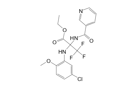 Ethyl 2-(5-chloro-2-methoxyanilino)-3,3,3-trifluoro-2-nicotinamidopropionate