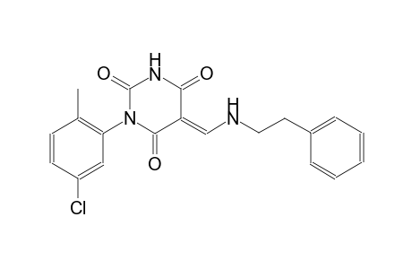 (5E)-1-(5-chloro-2-methylphenyl)-5-{[(2-phenylethyl)amino]methylene}-2,4,6(1H,3H,5H)-pyrimidinetrione