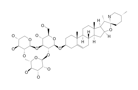 ANGUIVINE;#1;(25R)-3-BETA-[O-ALPHA-L-RHAMNOPYRANOSYL-(1->2)-O-[BETA-D-XYLOPYRANOSYL-(1->3)]-BETA-D-GLUCOPYRANOSYLOXY]-22-ALPHA-N-SPIROSOL-5-ENE