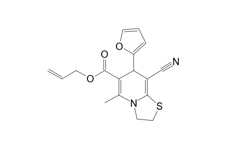 7H-Thiazolo[3,2-a]pyridine-6-carboxylic acid, 2,3-dihydro-8-cyano-7-(2-furyl)-5-methyl-, allyl ester