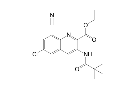 Ethyl 3-[(2,2-dimethylpropanoyl)amino]-6-chloro-8-cyano-quinoline-2-carboxylate