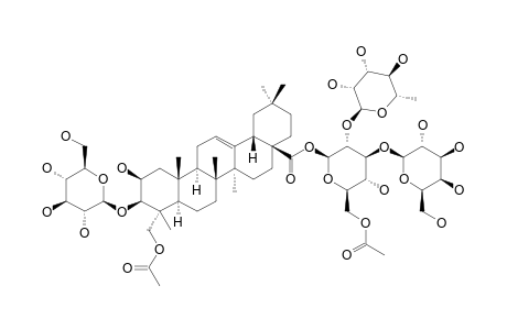 PERENNISOSIDE_VII;3-O-BETA-D-GLUCOYRANOSIDE_OF_23-O-ACETYLBAYOGENIN_28-O-ALPHA-L-RHAMNOPYRANOSYL-(1->2)-[BETA-D-GALACTOPYRANOSYL-(1->3)]-6-O-ACETYL