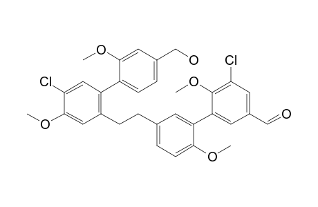 1-{4-Methoxy-3-chloro-6-[2-[3-(2'-methoxy-3'-chloro-5'-formylphenyl)-4-methoxyphenyl]ethyl]phenyl}-2-methoxybenzene-4-methanol