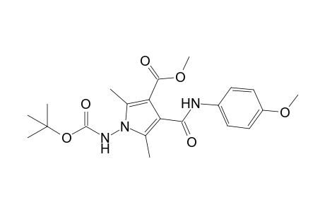 2,5-Dimethyl-3-methoxycarbonyl-4-[(4-methoxyphenyl)aminocarbonyl]-1-[N-(tert-butoxycarbonyl)amino]pyrrole