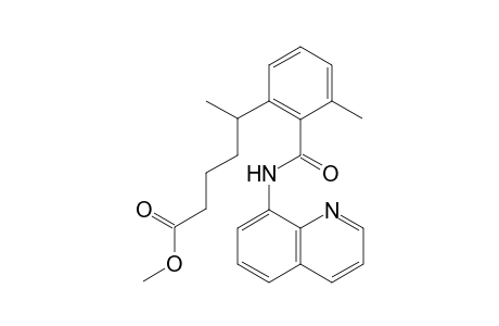 methyl 5-(3-methyl-2-(quinolin-8-ylcarbamoyl)phenyl)hexanoate