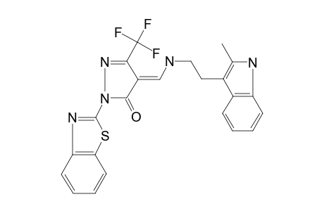 (4E)-2-(1,3-benzothiazol-2-yl)-4-[[2-(2-methyl-1H-indol-3-yl)ethylamino]methylene]-5-(trifluoromethyl)-2-pyrazolin-3-one