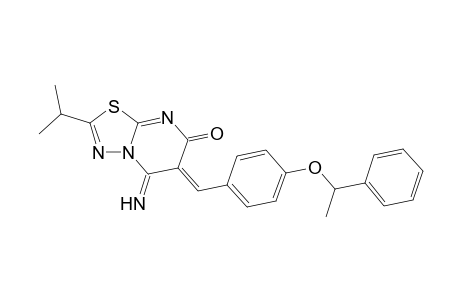 7H-[1,3,4]thiadiazolo[3,2-a]pyrimidin-7-one, 5,6-dihydro-5-imino-2-(1-methylethyl)-6-[[4-(1-phenylethoxy)phenyl]methylene]-, (6Z)-