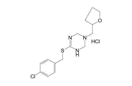 6-[(p-chlorobenzyl)thio]-1,2,3,4-tetrahydro-3-(tetrahydrofurfuryl)-s-triazine, monohydrochloride