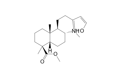 Methyl (8R)-methylamino-17-nor-15,16-epoxy-13(16),14-labdadien-18-oate