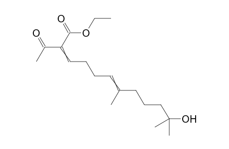 Ethyl 2-acetyl-11-hydroxy-7,11-dimethyldodeca-2,6-dienoate