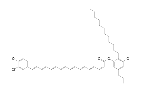 2,4,6,8,10,12,14,16-Heptadecaoctaenoic acid, 17-(3-chloro-4-hydroxyphenyl)-, 2-dodecyl-3-hydroxy-5-propylphenyl ester