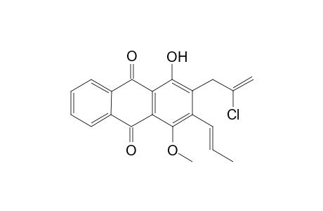 2-(2'-chloroprop-2'-enyl)-1-hydroxy-4-methoxy-3-(prop-1''-enyl)anthraquinone