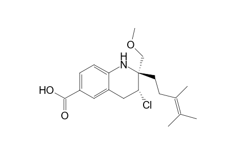 3-Chloranyl-2-(3,4-dimethylpent-3-enyl)-2-(methoxymethyl)-3,4-dihydro-1H-quinoline-6-carboxylic acid