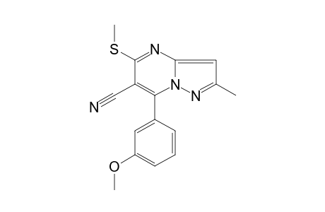 7-(m-methoxyphenyl)-2-methyl-5-(methylthio)pyrazolo[1,5-a]-pyrimidine-6-carbonitrile