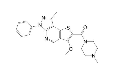 3-Methoxy-6-phenyl-8-methylpyrazolo[3,4-b]thieno[2,3-d]pyridine - 2-(N-Methylpiperazine-carboxamide)