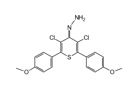 2,6-bis(p-methoxyphenyl)-3,5-dichloro-4H-thiopyran-4-one, hydrazone