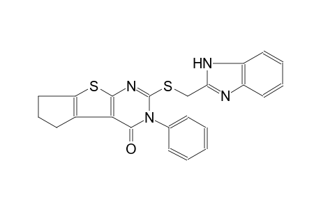 2-[(1H-benzimidazol-2-ylmethyl)sulfanyl]-3-phenyl-3,5,6,7-tetrahydro-4H-cyclopenta[4,5]thieno[2,3-d]pyrimidin-4-one