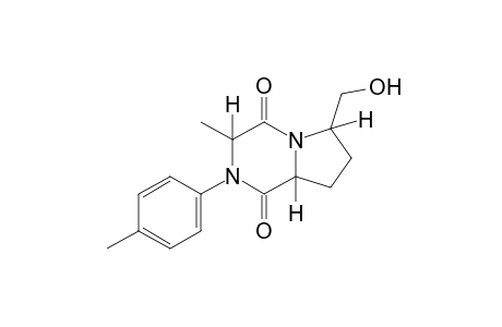 1,4-dioxo-3-methyloctahydro-2-p-tolylpyrrolo[1,2-a]pyrazine-6-methanol