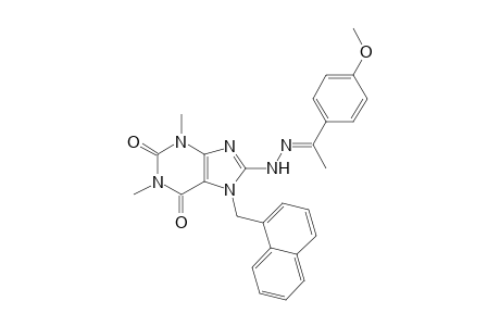 8-{(2E)-2-[1-(4-methoxyphenyl)ethylidene]hydrazino}-1,3-dimethyl-7-(1-naphthylmethyl)-3,7-dihydro-1H-purine-2,6-dione