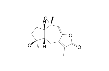 PHAEOCAULISIN_G;4-BETA,10-ALPHA-DIHYDROXY-5-BETA-H-GUAI-7-(11),8-DIEN-12,8-OLIDE